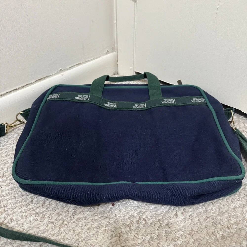 Vintage Warden Brooks Fred Alger Management Wall Street Canvas Bag Tote USA